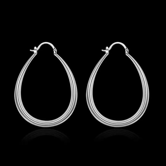 NEW 925 STERLING SILVER HOOPS EARRINGS, WONDERFUL EARRINGS, WOW EARRINGS - Picture 5 of 6